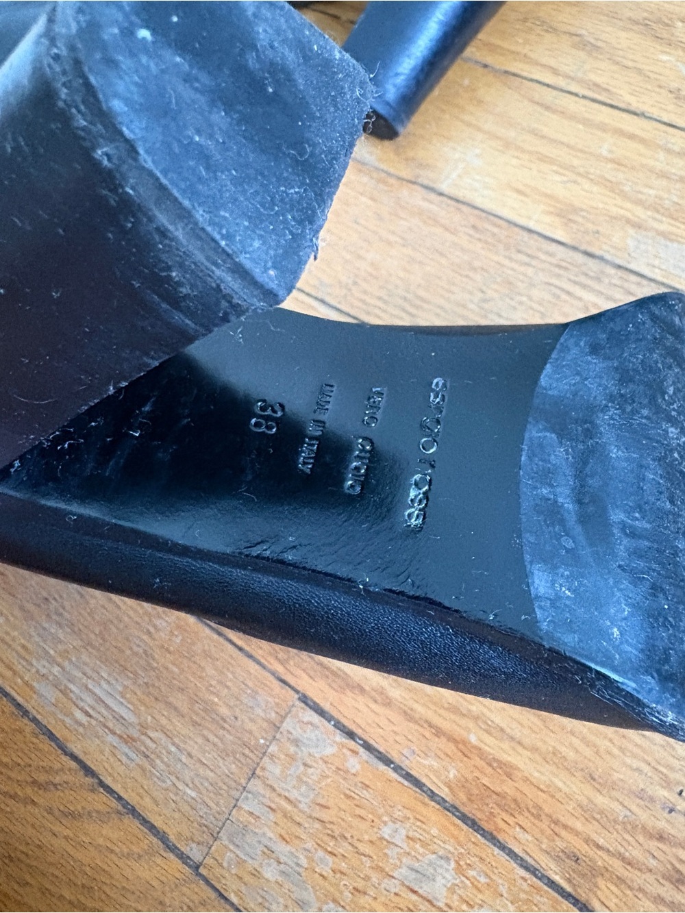 Sergio Rossi Black Leather Knee High Boots - Picture 6 of 7